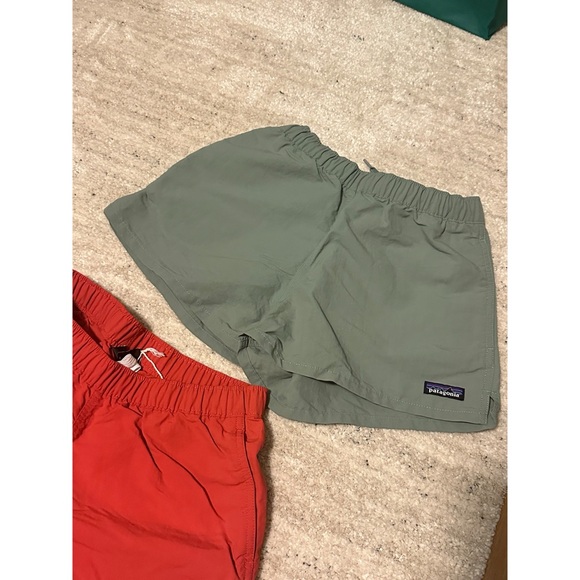 Two Patagonia Green and Orange Shorts - Picture 4 of 9